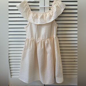 Charming Striped Kids Dress in Cream